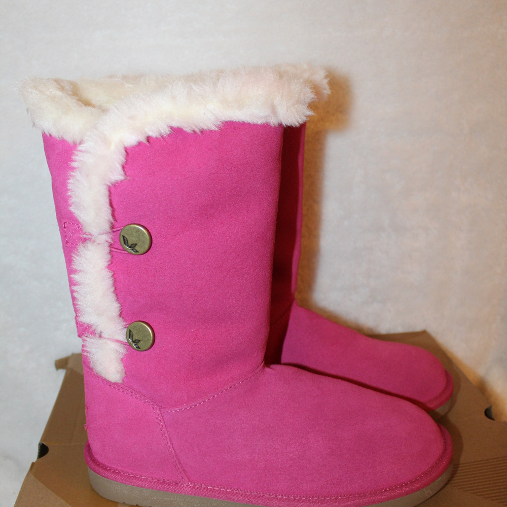 UGG KOOLABURRA KENSLEI SUEDE FUR BOOTS NEW! PINK - Picture 3 of 7